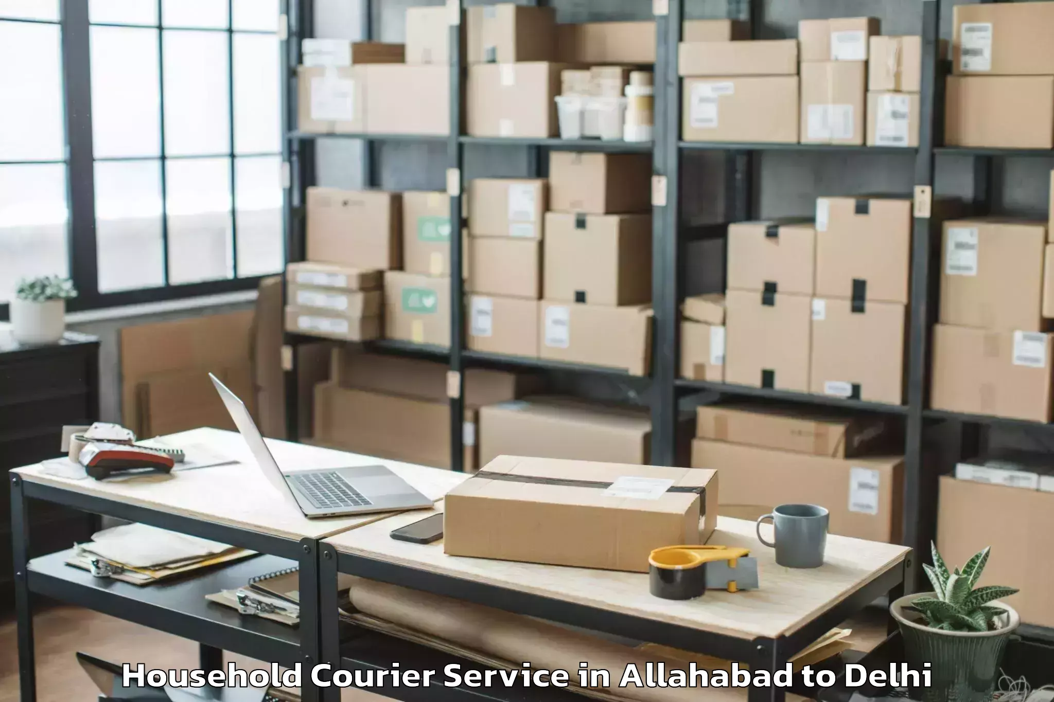 Reliable Allahabad to Unity One Mall Rohini Household Courier